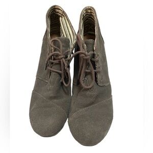 Toms Suede Desert Wedge Ankle Boots